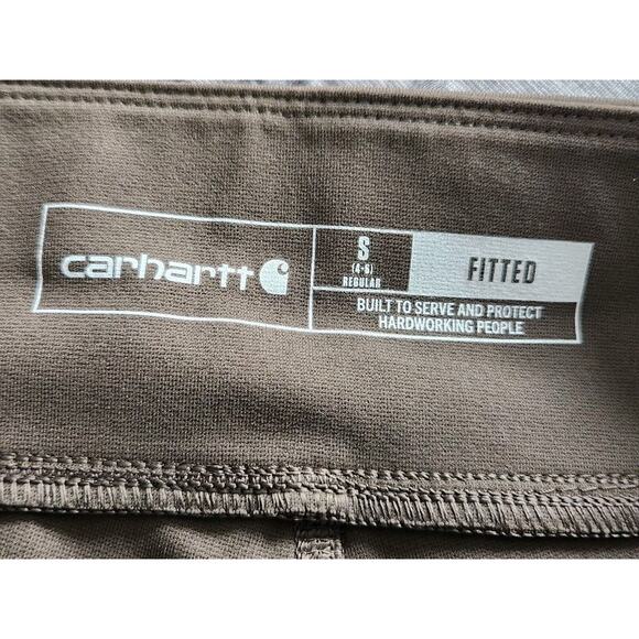 Carhartt Force Pocket Utility Legging Women Sz S Olive Green Fitted Stretch - Picture 3 of 4